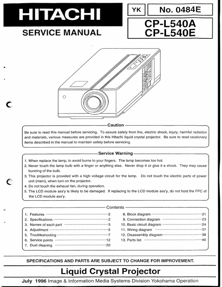 Download Hitachi Service Manual Cpl540a Repair Manual Manualzz