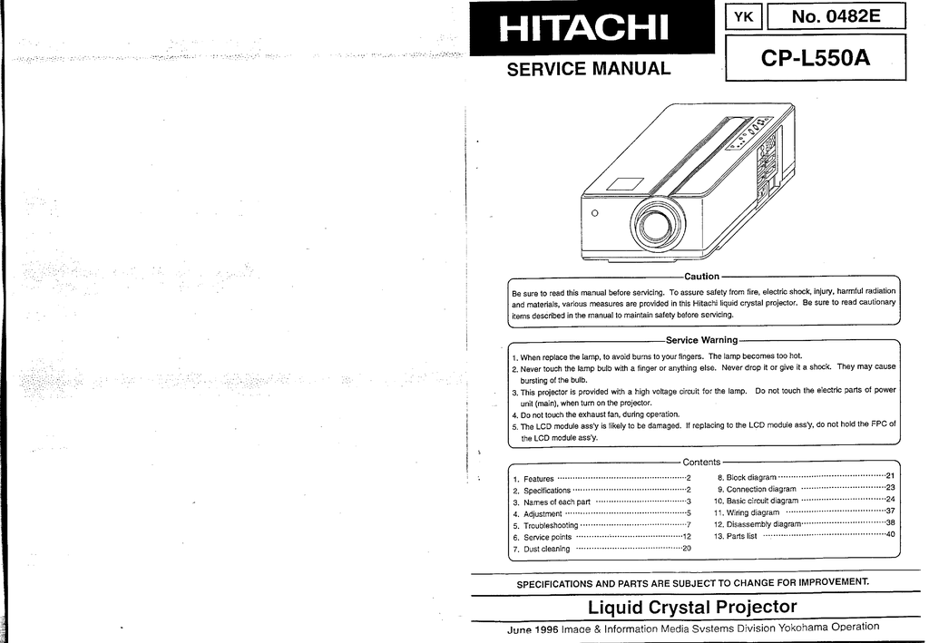 Download Hitachi Service Manual Cpl550 Repair Manual Manualzz