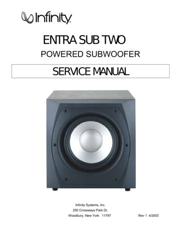 Infinity Entra Sub Two User Manual Manualzz