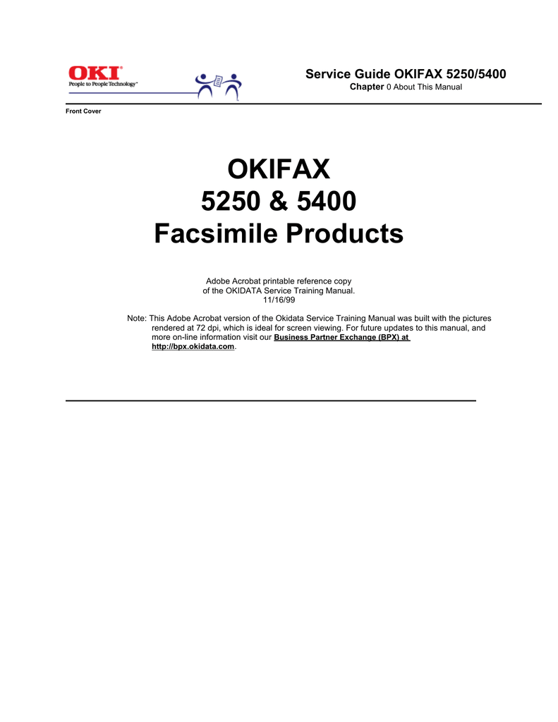 OKIFAX 5250 & 5400 Facsimile Products Service Guide OKIFAX 5250/5400 |  manualzz.com
