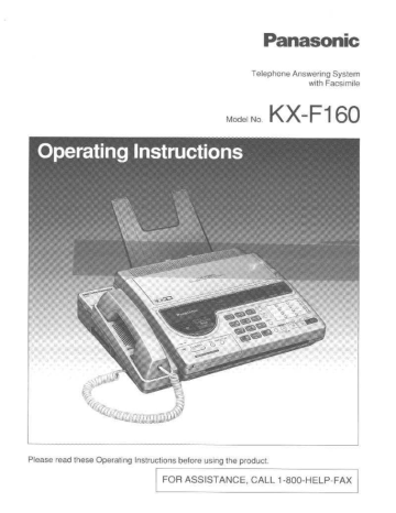 Download Panasonic service manual KX-F160 repair manual | Manualzz