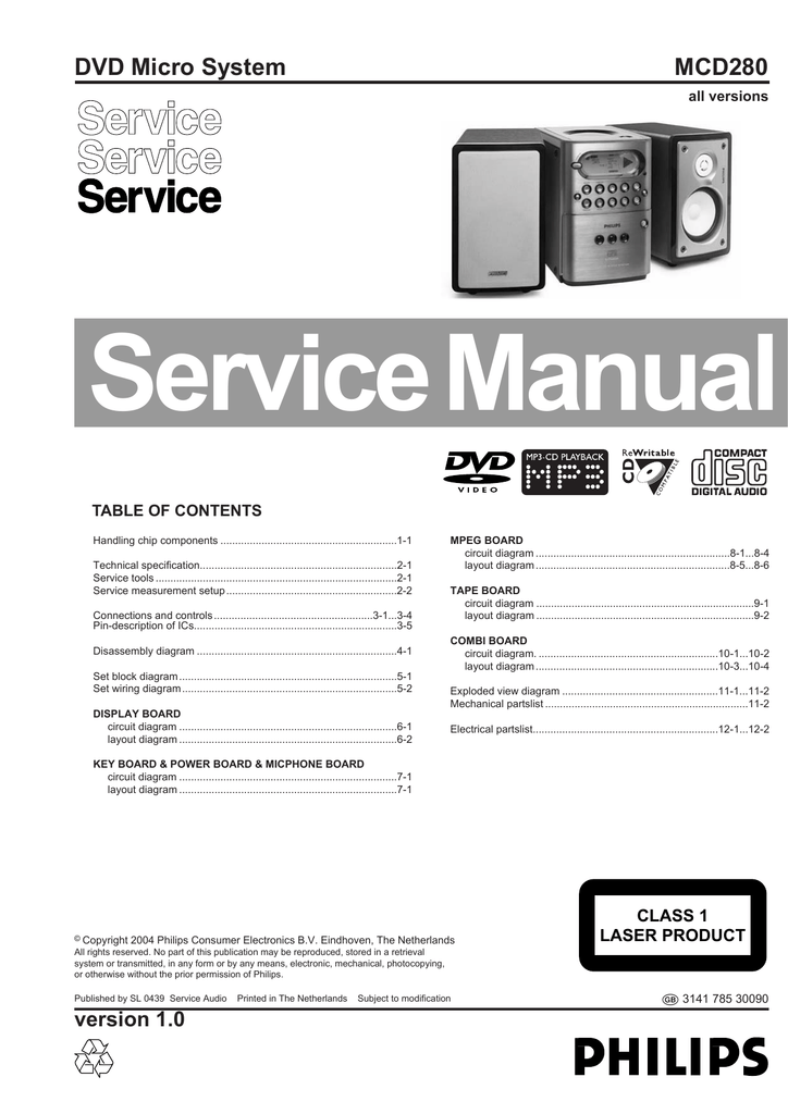 Service Manual Mcd280 Dvd Micro System Manualzz