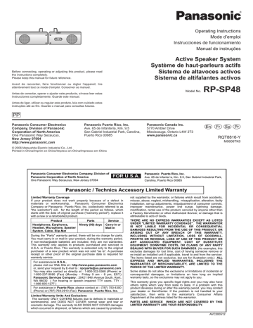 Panasonic RPSP48 User manual | Manualzz