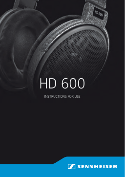 Sennheiser HD 600 Headphones Instruction manual