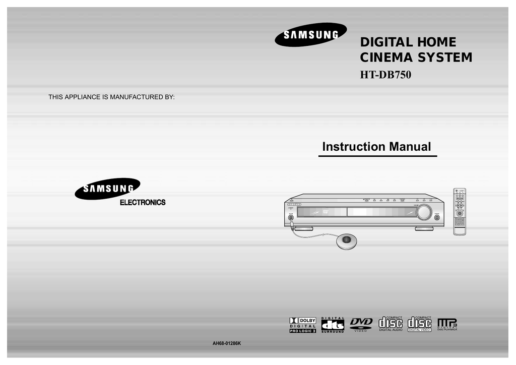 DIGITAL HOME CINEMA SYSTEM Instruction Manual HTDB750 Manualzz