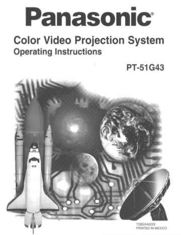 Panasonic PT-51G43 Projector User manual | Manualzz