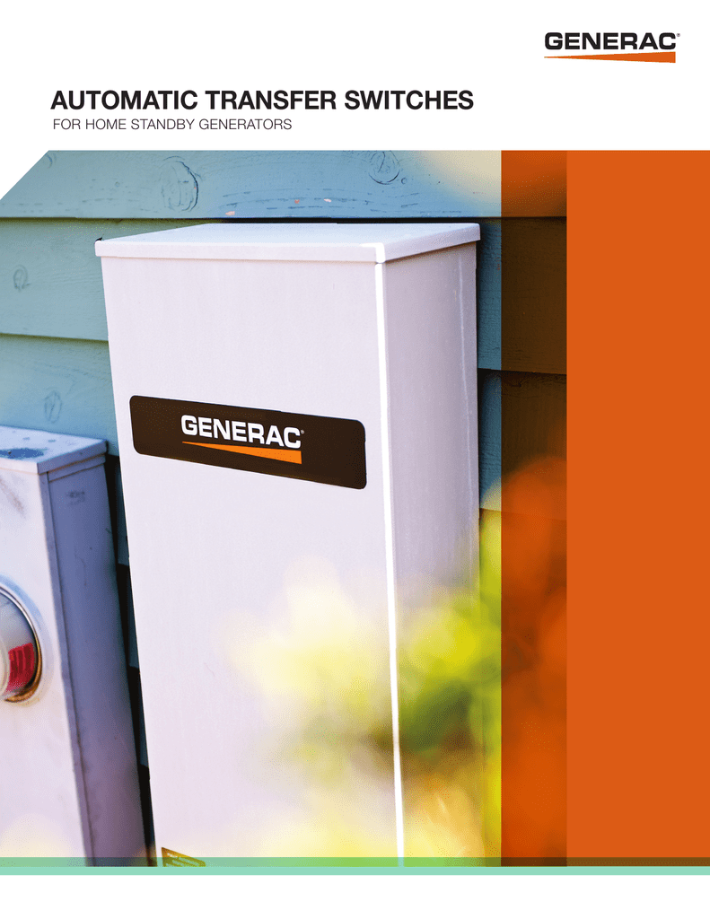 200 Amp Whole House Transfer Switch From Generac Standby Generator