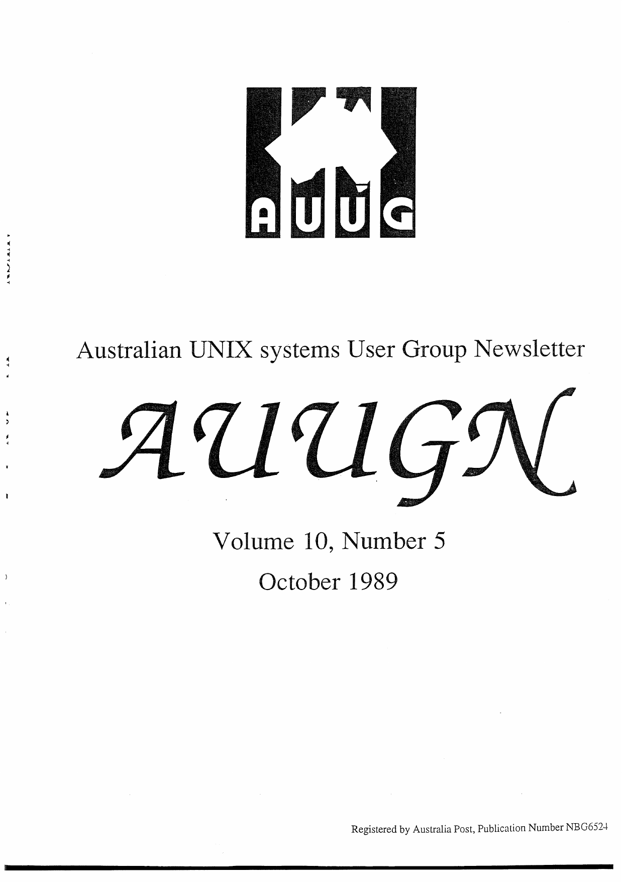 Australian Unix Systems User Group Newsletter Volume 10 Number 5 October 1989 Manualzz