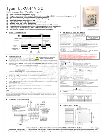 Broyce Control ELRM44V-30 Datasheet | Manualzz