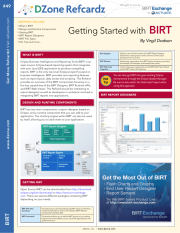 Birt Getting Started With By Virgil Dodson 49 Manualzz