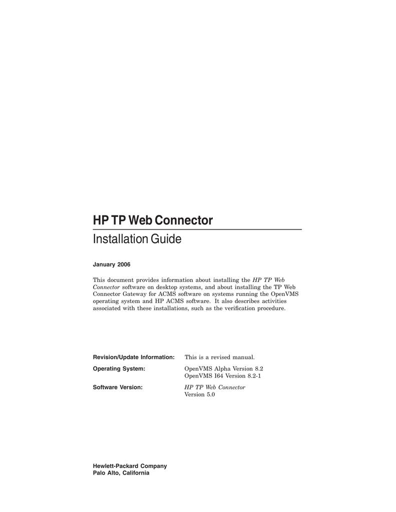Hp Tp Web Connector Installation Guide Manualzz
