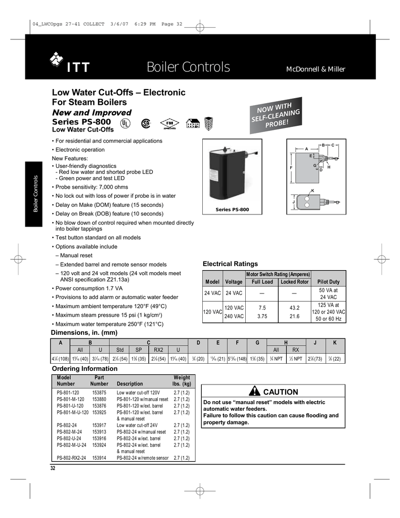 Boiler Controls New And Improved Low Water Cut Offs Electronic