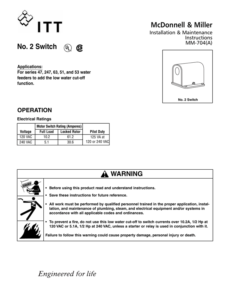 Mcdonnell Amp Miller No 2 Switch Warning Manualzz Com