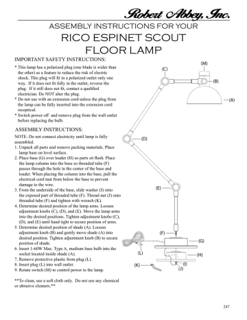 Rico Espinet Scout Floor Lamp Assembly Instructions For Your Important Safety Manualzz Rico Espinet Scout Floor Lamp Assembly, Floor Lamp Assembly Instructions
