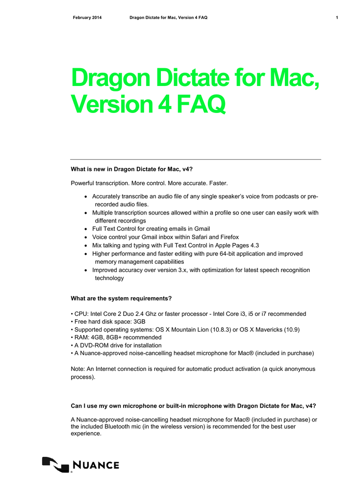 dragon dictate for mac