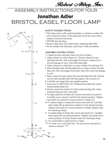 Bristol Easel Floor Lamp Assembly Instructions For Your Manualzz Bristol Easel Floor Lamp Assembly, Bristol Easel Floor Lamp