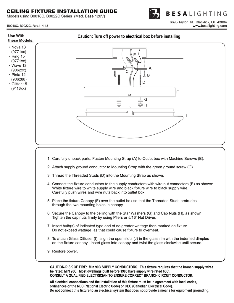 Ceiling Fixture Installation Guide Manualzz Com