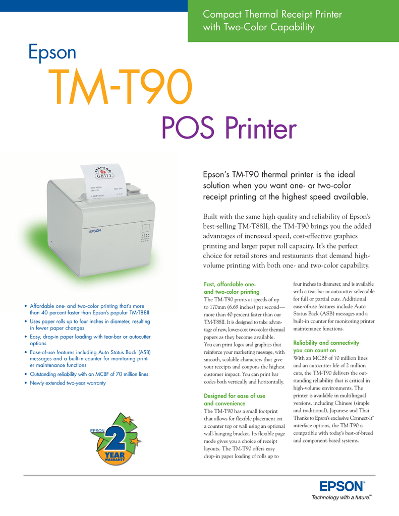 TM-T90 POS Printer Epson Compact 