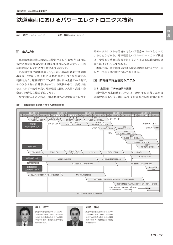 鉄道車両におけるパワーエレクトロニクス技術 特 集 まえがき Manualzz