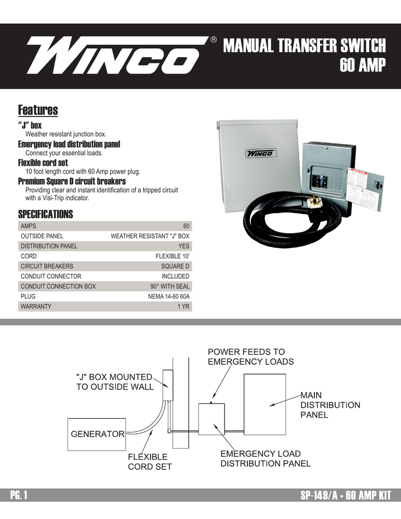 Manual Transfer Switch 60 Amp Manualzz