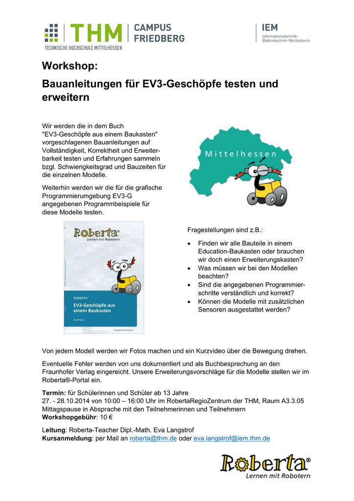 Bauanleitungen Fur Ev3 Geschopfe Testen Und Erweitern
