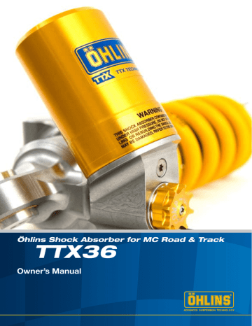 TTX36 Owner’s Manual Öhlins Shock Absorber For MC Road & Track | Manualzz