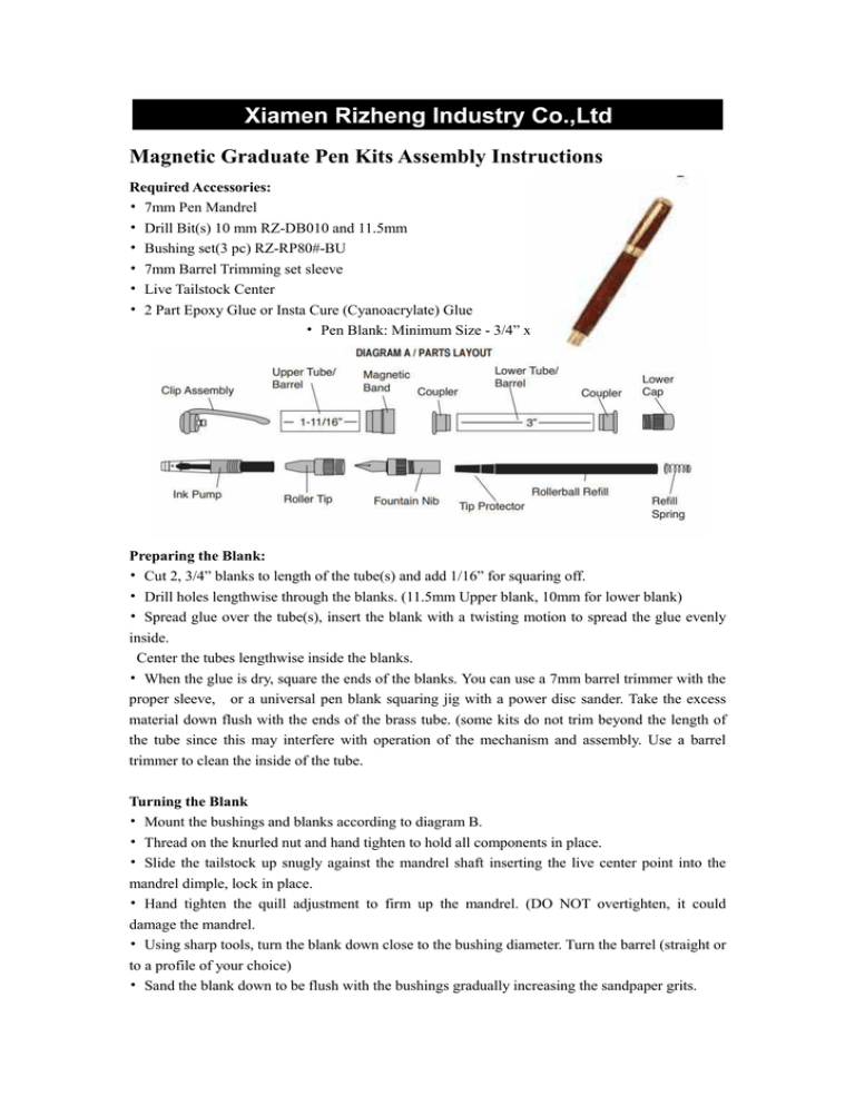 Magnetic Graduate Pen Kits Assembly Instructions Manualzz