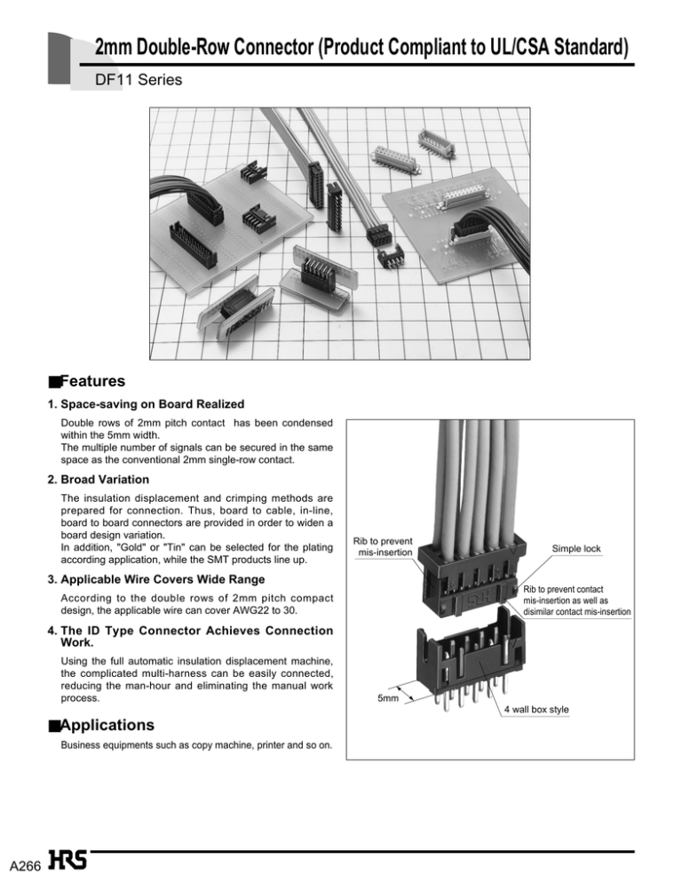 2mm Double Row Connector Product Compliant To Ul Csa Standard Df11 Series Features Manualzz