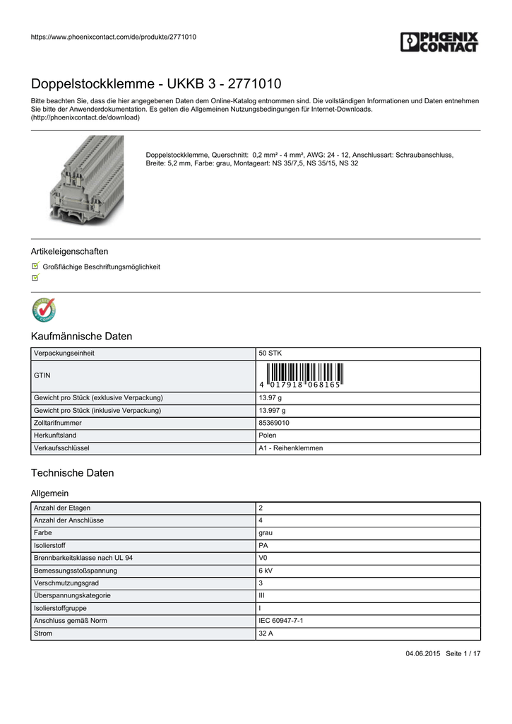 Distanzplatte grau 5 x Phönix Contact DP-UKK 3 -MSTB-5,08 NEU