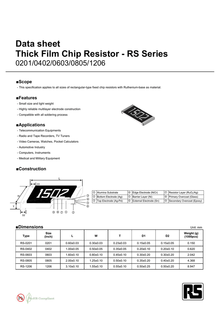 100 mW Thick Film SMD Chip Resistor 47 kohm 0603 50 V Â 1% 1608 Metric RC Series 