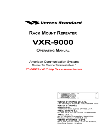 YAESU VXR-9000 Operating Manual | Manualzz