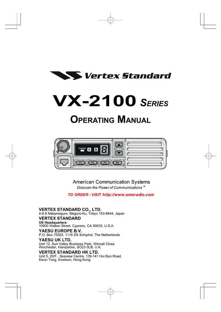 Vx 2100 O M Manualzz