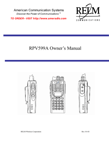 DTMF SELECTIVE CALL. RELM RPV599A | Manualzz