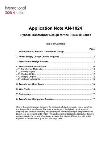 Transformer design calculation excel spreadsheet