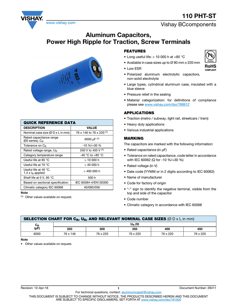 Capacitor Identification Chart