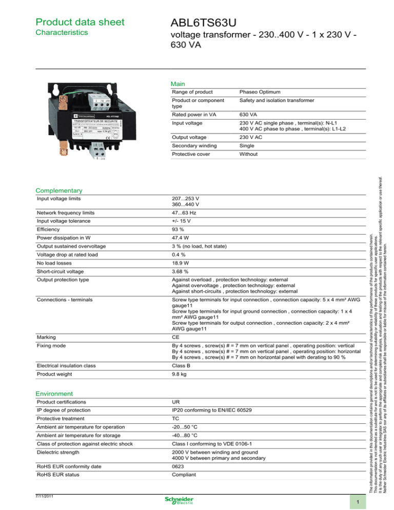 Abl6ts63u Product Data Sheet 630 Va Manualzz