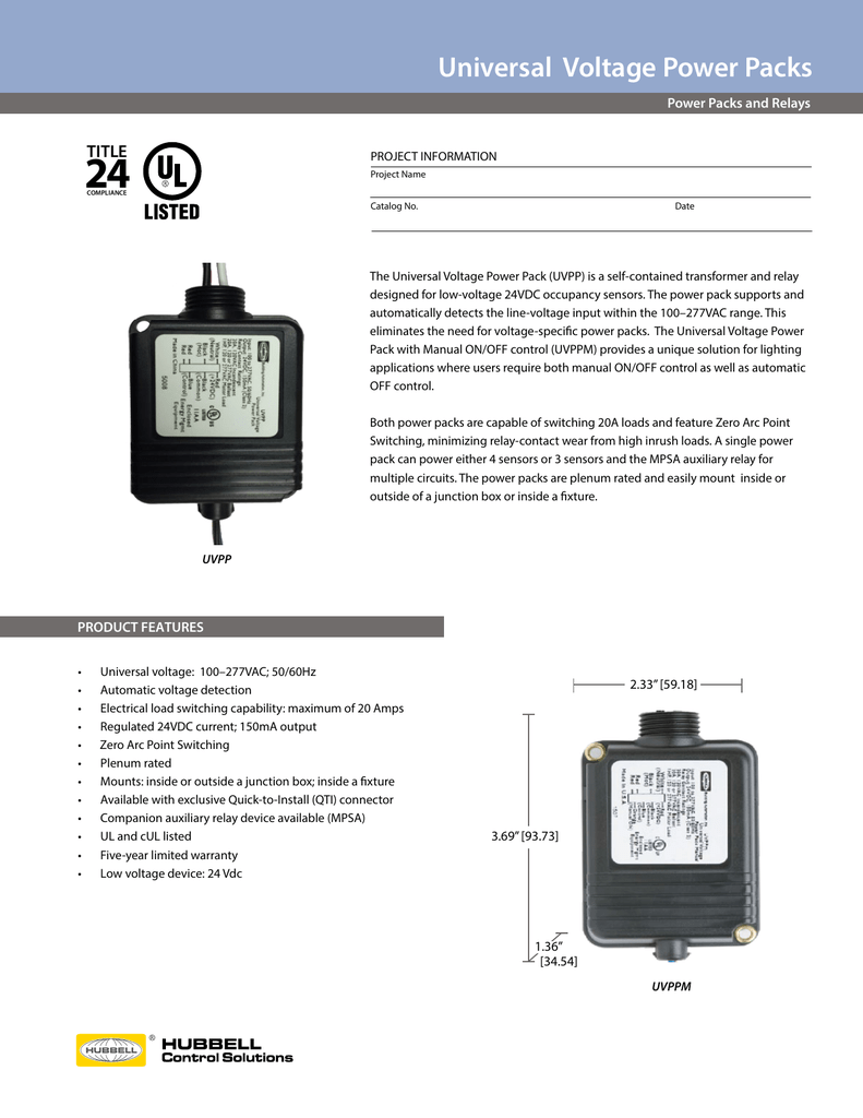 24 Universal Voltage Power Packs Title Power Packs And Relays
