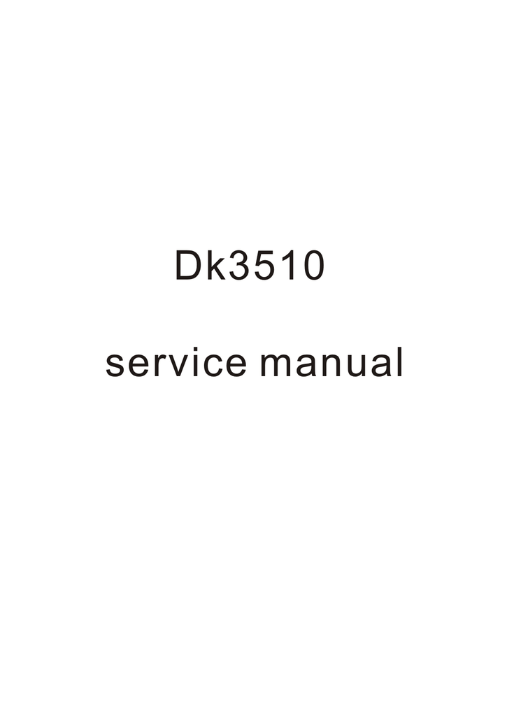 Dk3510 Service Manual Manualzz