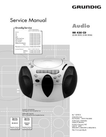 Original Service Manual  Grundig ST 1500 