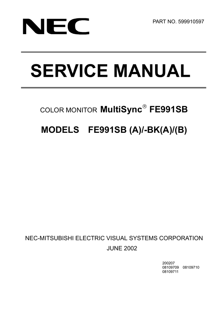 Nec multisync 3d manual