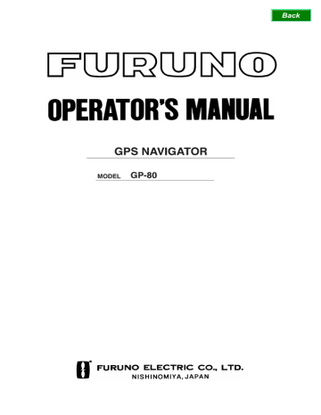 Furuno GP-80 Operator's Manual | Manualzz