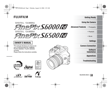 FujiFilm FinePix S6000 FD S6500 FD Digital Camera User Guide Instruction  Manual 