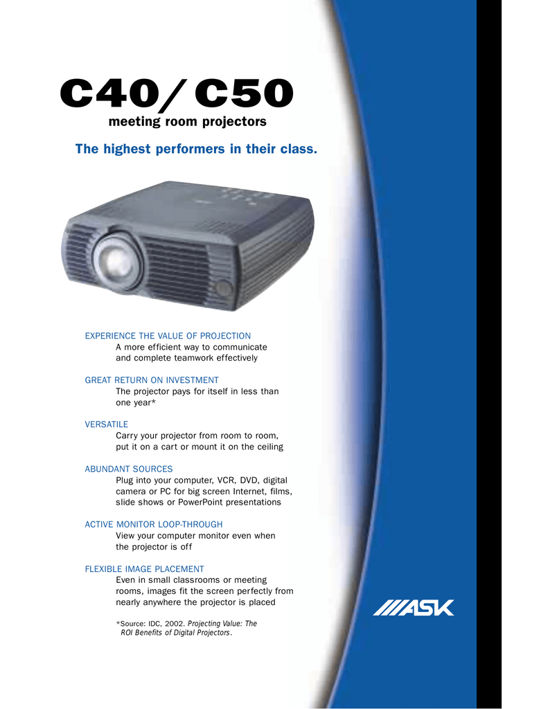 C40 C50 Meeting Room Projectors The Highest Performers In