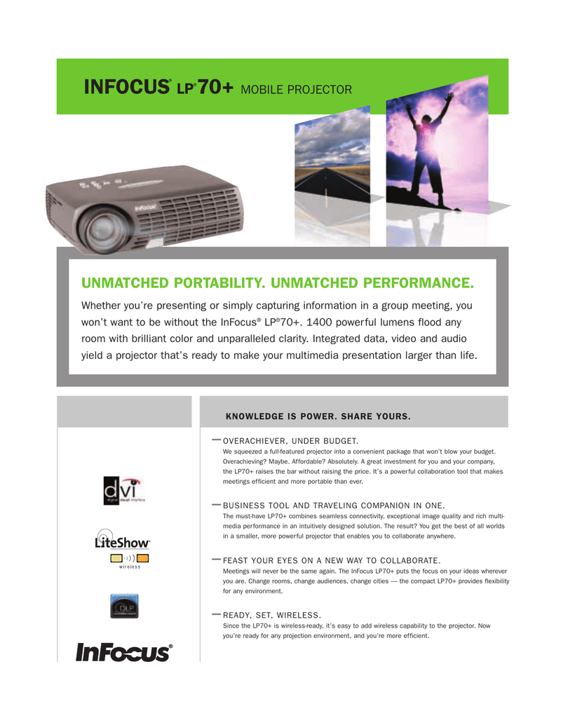 Infocus 70 Lp Unmatched Portability Unmatched Performance Manualzz