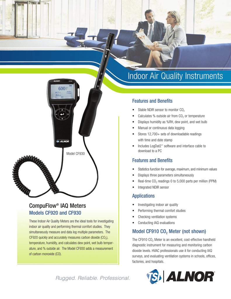 Indoor Air Quality Instruments Features And Benefits Manualzz Com