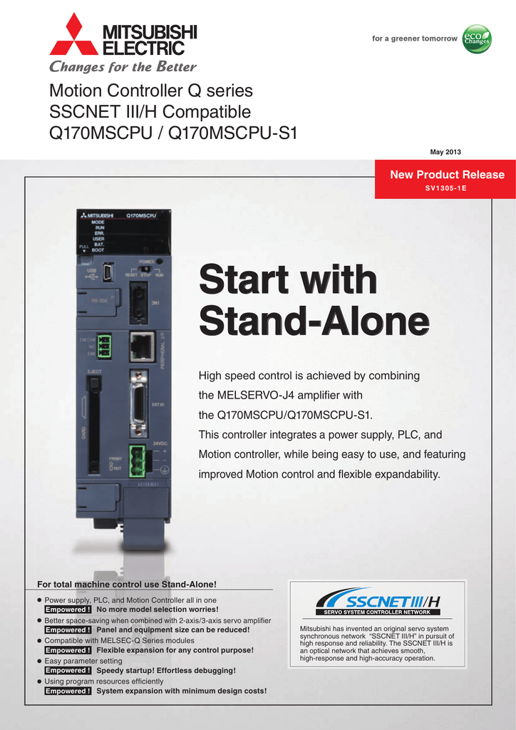 Start With Stand Alone Motion Controller Q Series Sscnet Iii H Compatible Manualzz