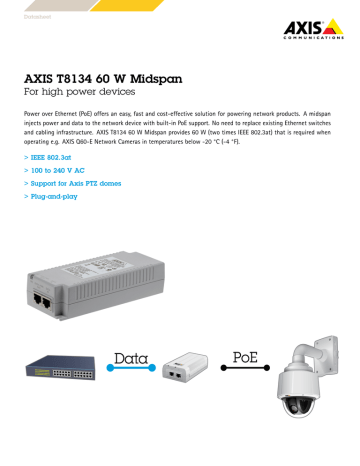 AXIS T8134 60 W Midspan For High Power Devices | Manualzz