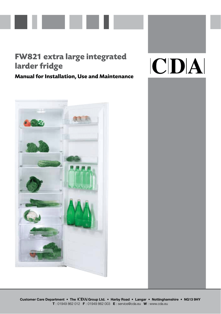 cda integrated tower fridge fw822