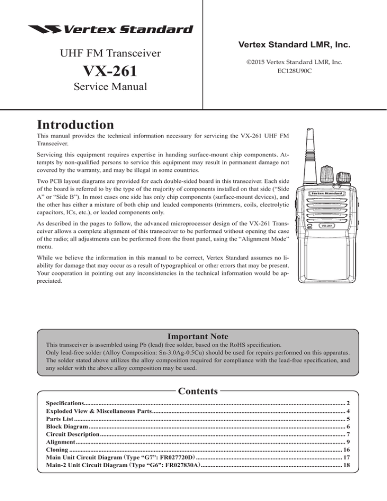 vertex vx 261 programming manual