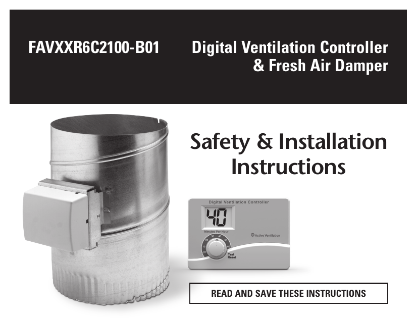 Safety & Installation Instructions Digital Ventilation Controller